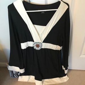 339. EUC by Soft Surroundings Stunning! Black Jeweled Tunic Top Sz Medium